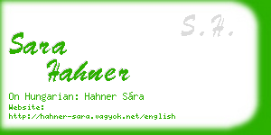 sara hahner business card